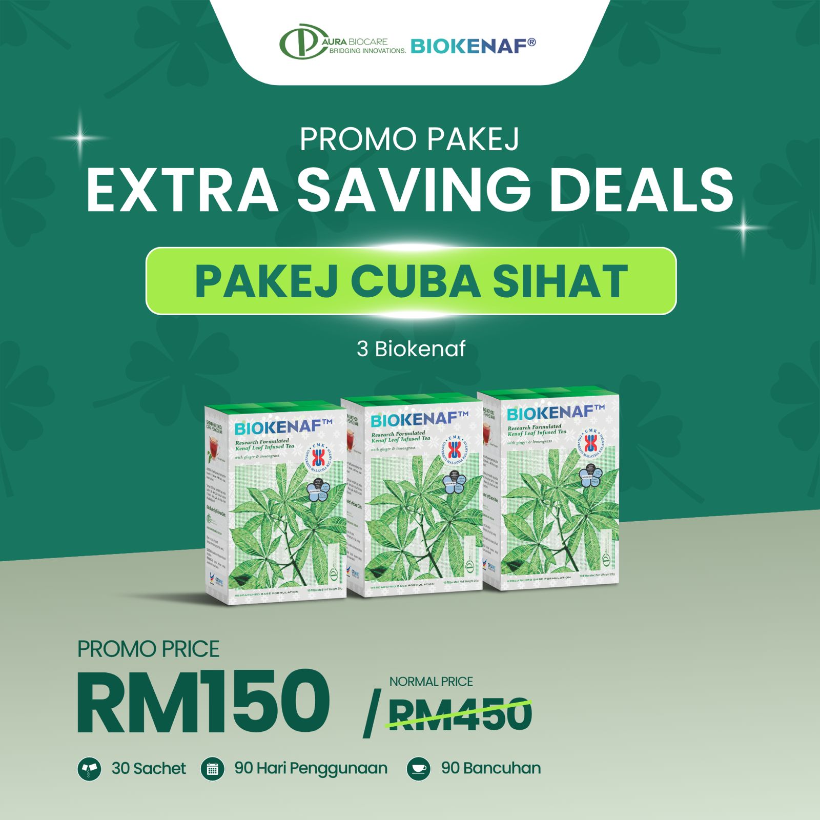 Pakej Cuba Sihat (3 Kotak) — RM150